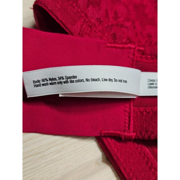 Le Mystere Merlot Womens Red Lace Bra Adjustable Straps Back Closure 34DDD/F - Picture 5 of 7